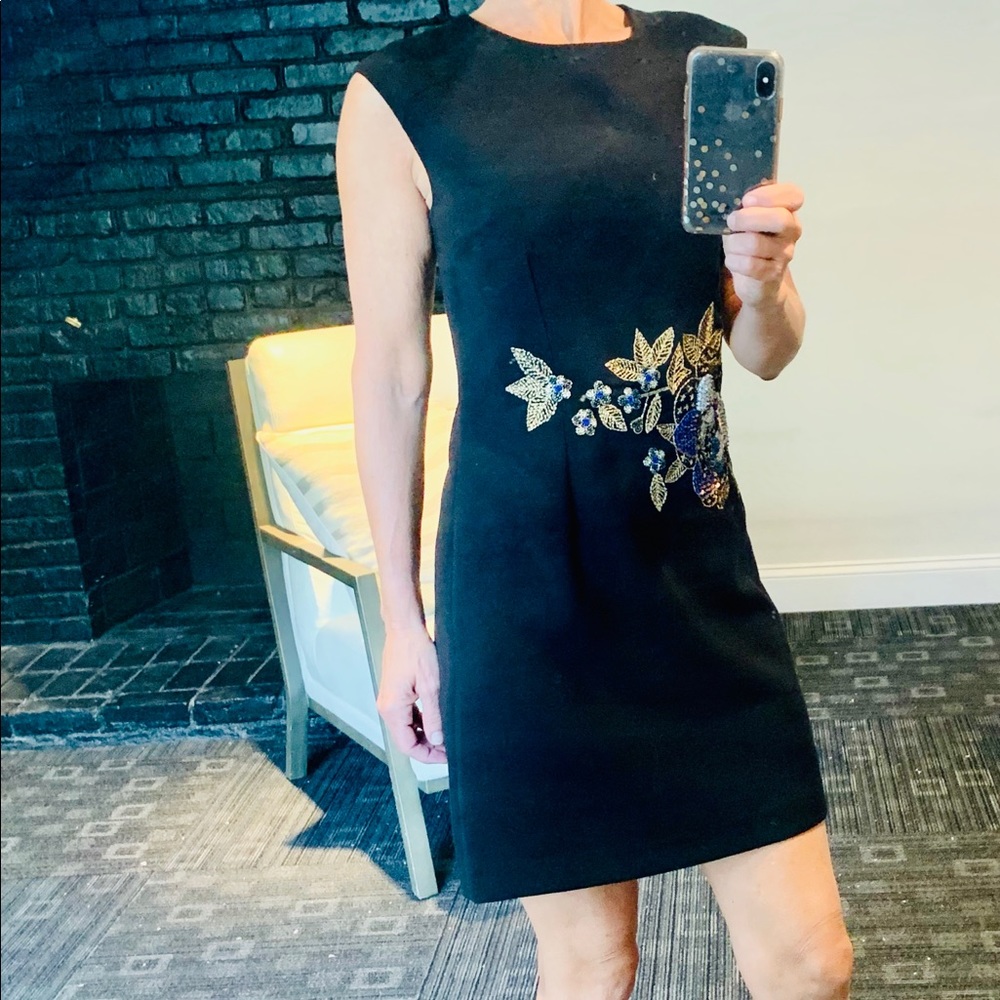 Black Embellished shift - size 2